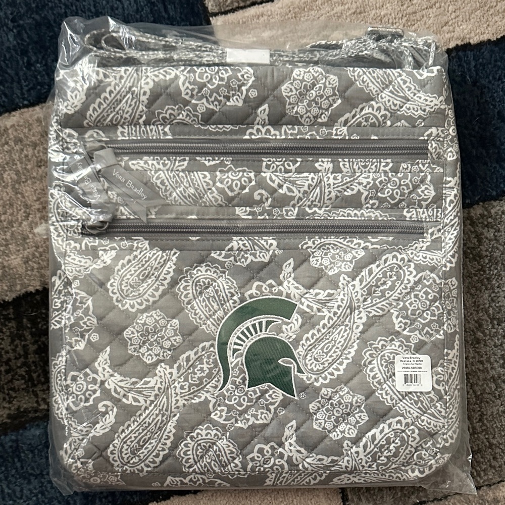 Gray Paisley Triple Zip Hipster with MSU Spartan Logo *RETIRED STYLE*
